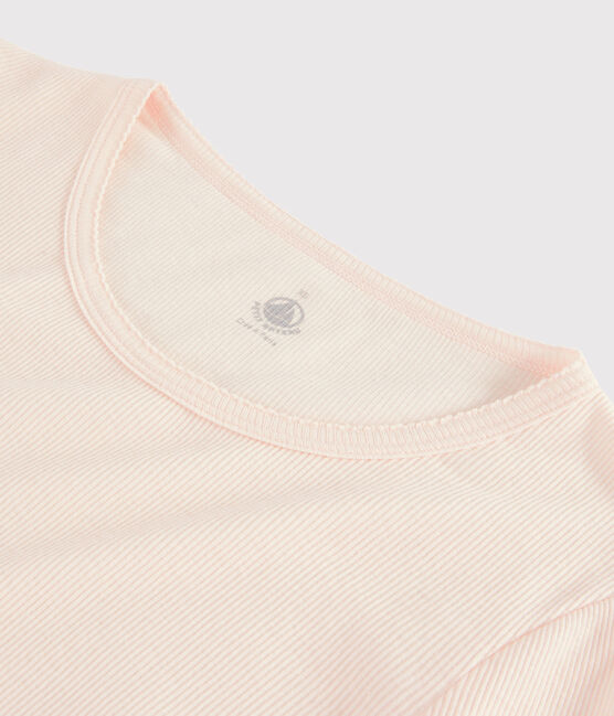 Women's wool and cotton blend T-shirt FLEUR pink