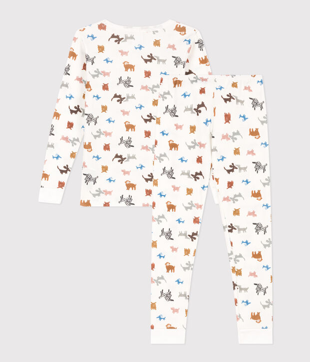 Children's Unisex Snugfit Cotton Pyjamas white/multicolor