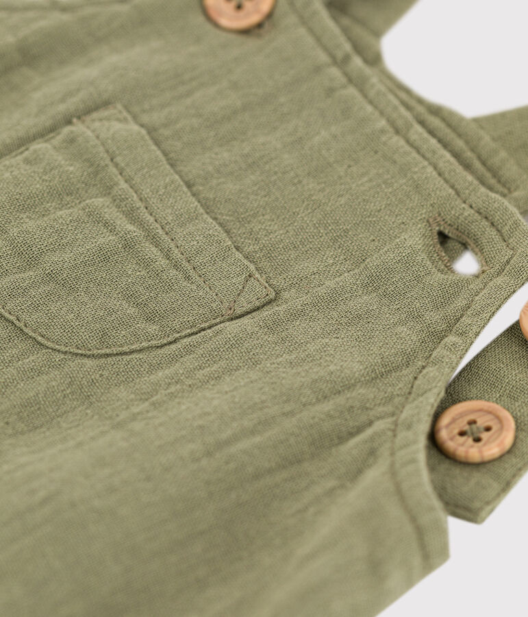 Babies' Cotton Gauze Dungaree Shorts green