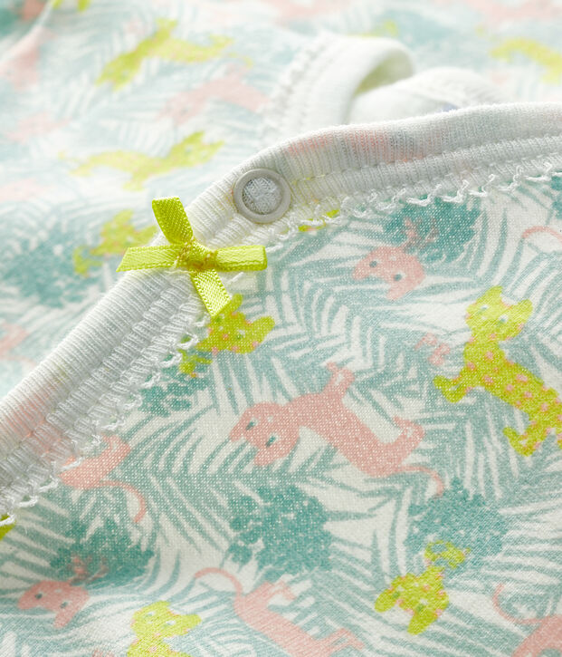 Baby Girls' Fleece Sleepsuit white/multicolor