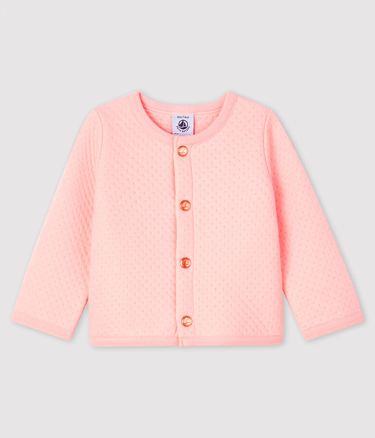 Baby girl's tubular knit cardigan MINOIS pink