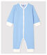 Babies' Blue Striped Footless Cotton Sleepsuit