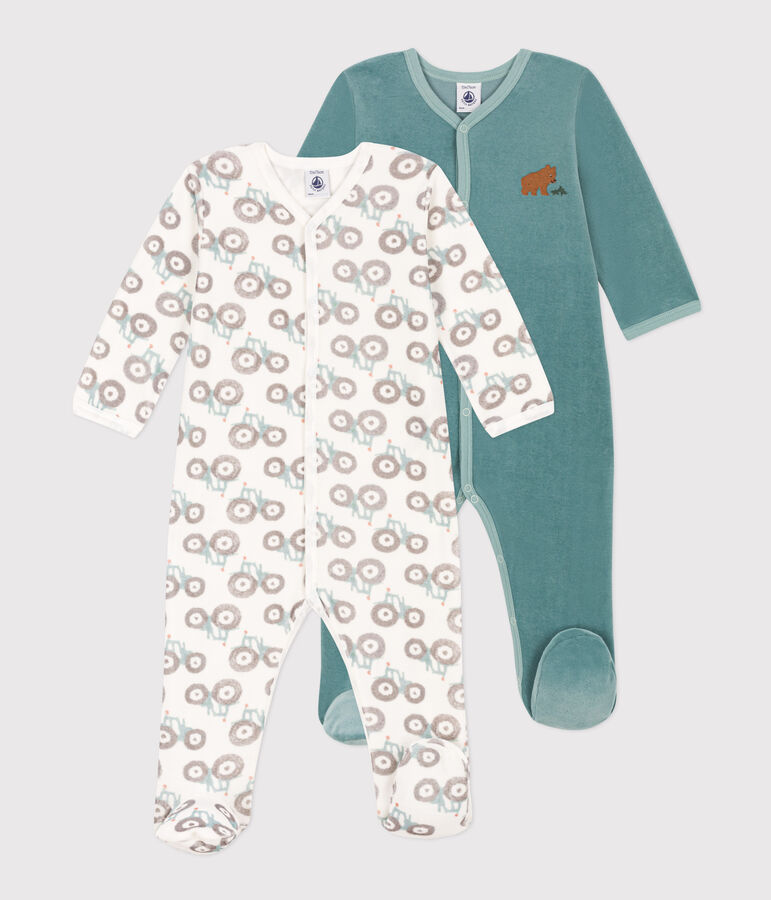 Babies' Velour Pyjamas 2-Pack multicolor
