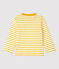 Babies' Striped Cotton T-Shirt MARSHMALLOW white/BOUDOR yellow