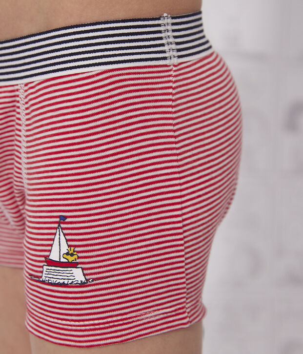 Boys' Cotton Petit Bateau X Snoopy Boxer Shorts - 3-Pack multicolor