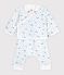 Babies' outfit in cotton with foxes printed on the collar white/multicolor