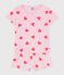 Children's short heart print cotton pyjamas pink/orange