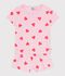 Children's short heart print cotton pyjamas pink/orange