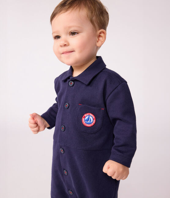 Babies' long, plain overall-style cotton playsuit SOIR