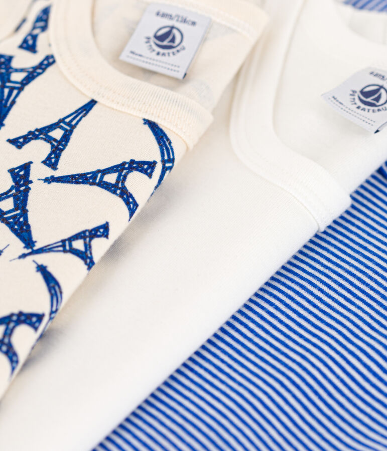 Boys' Paris Cotton Vests - 3-Pack multicolor