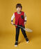 Children's Unisex Fleece Baseball Jacket TERKUIT red/MARSHMALLOW white