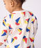 Babies' long-sleeved boat-print cotton T-shirt MILK /MULTICO