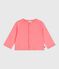 Babies' plain cotton cardigan pink