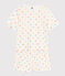Women's short heart print cotton pyjamas MARSHMALLOW white/MULTICO white