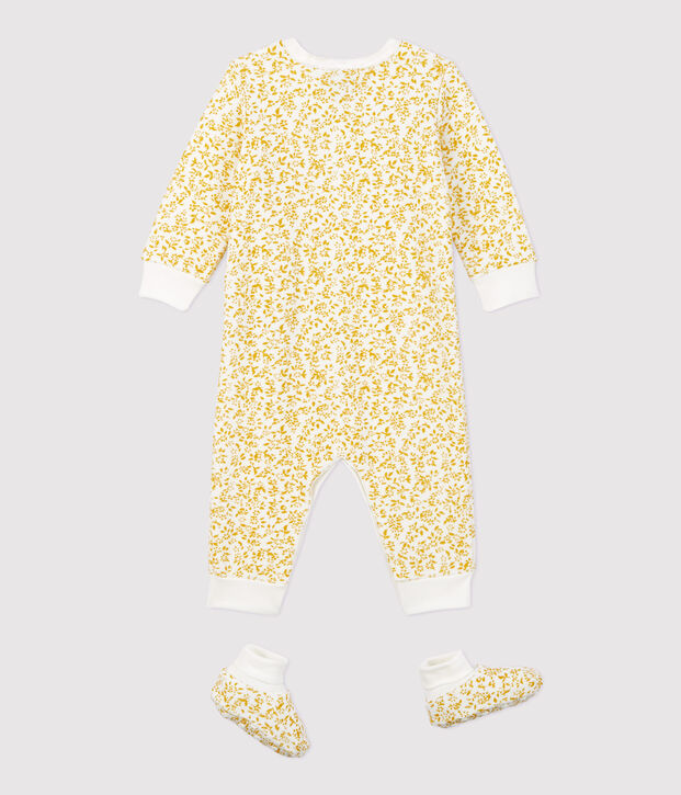 Babies' Floral Super Soft Terry Nightwear Set yellow/ECUME2