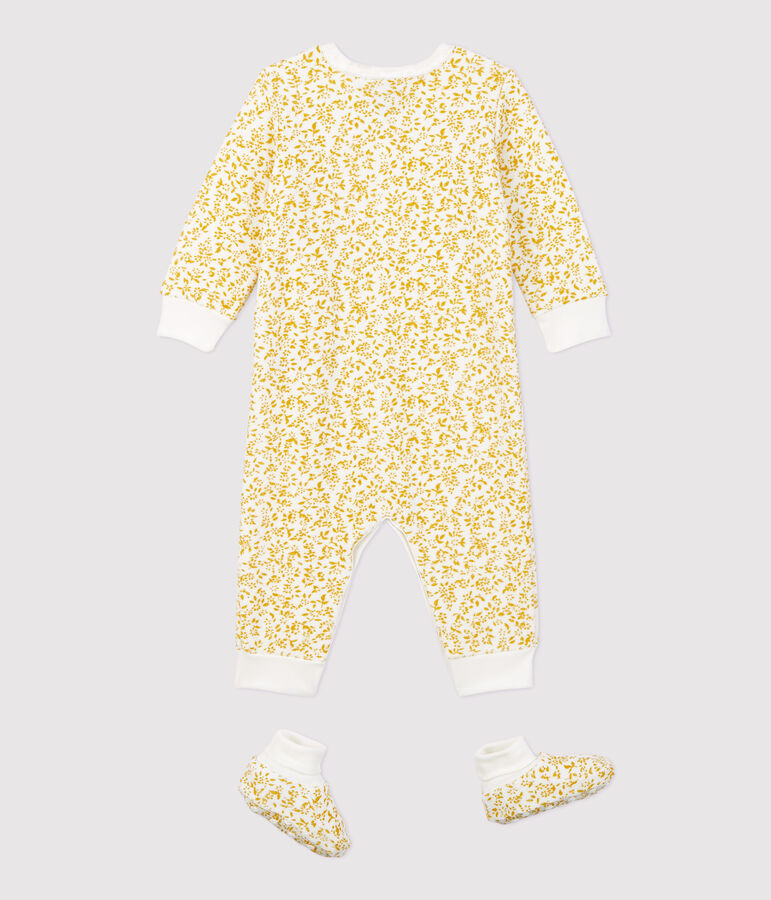 Babies' Floral Super Soft Terry Nightwear Set yellow/ECUME2