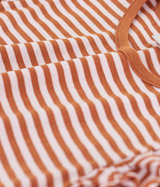 Girls' Striped Cotton T-Shirt TOAST /DOLL