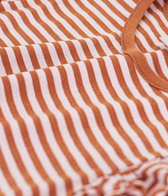 Girls' Striped Cotton T-Shirt TOAST /DOLL