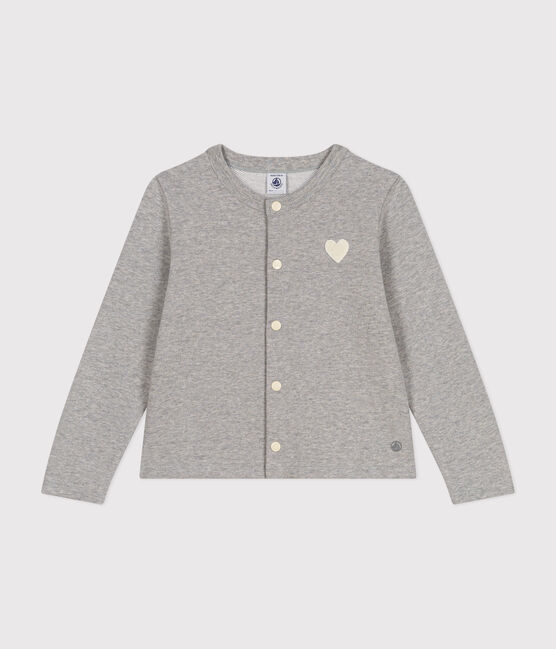 Girls' fleece cardigan CHATON CHINE grey