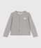 Girls' fleece cardigan CHATON CHINE grey