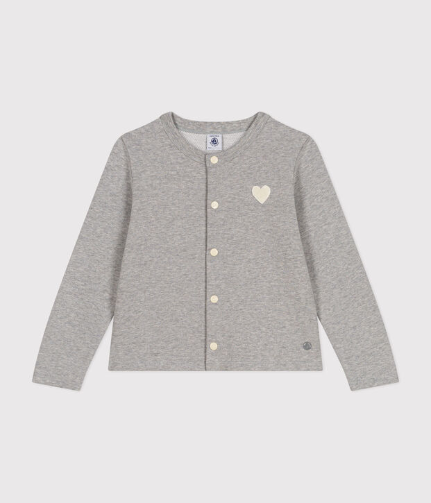 Girls' fleece cardigan grey