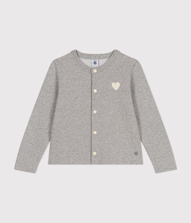Girls' fleece cardigan grey