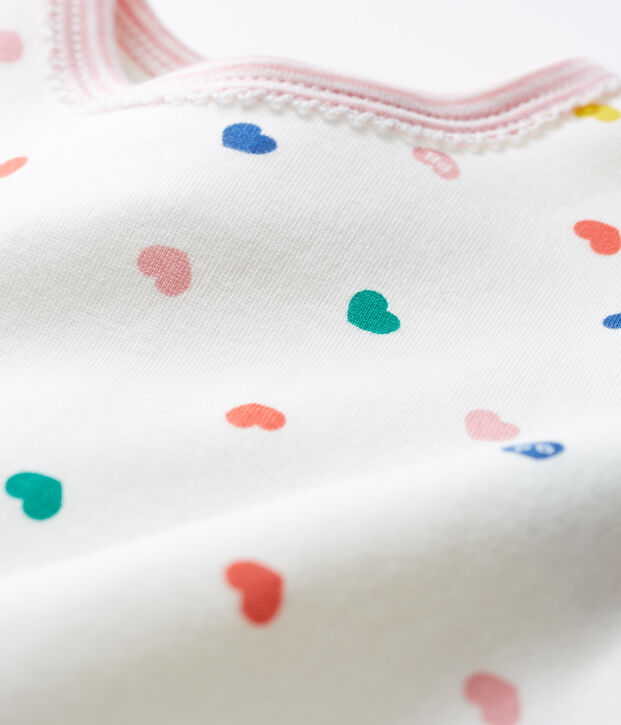 Baby Girls' Fleece Sleepsuit white/multicolor