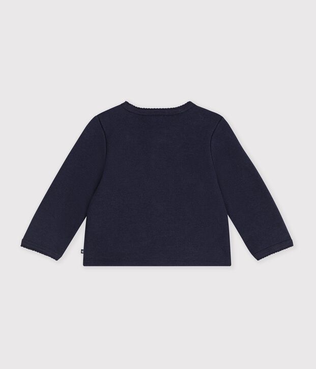 Babies' plain cotton cardigan with a heart badge SOIR