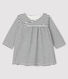 Baby Girls' Long-Sleeved Tube-Knit Striped Dress