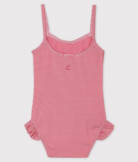 Babies' UPF 50+ Swimsuit GEISHA pink/MARSHMALLOW white