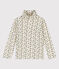 Girls' Floral Print Cotton Polo Neck AVALANCHE+VALLEE white/MULTICO