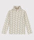 Girls' Floral Print Cotton Polo Neck