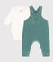 Babies' Velour Dungarees and Bodysuit BRUT green