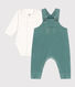 Babies' Velour Dungarees and Bodysuit