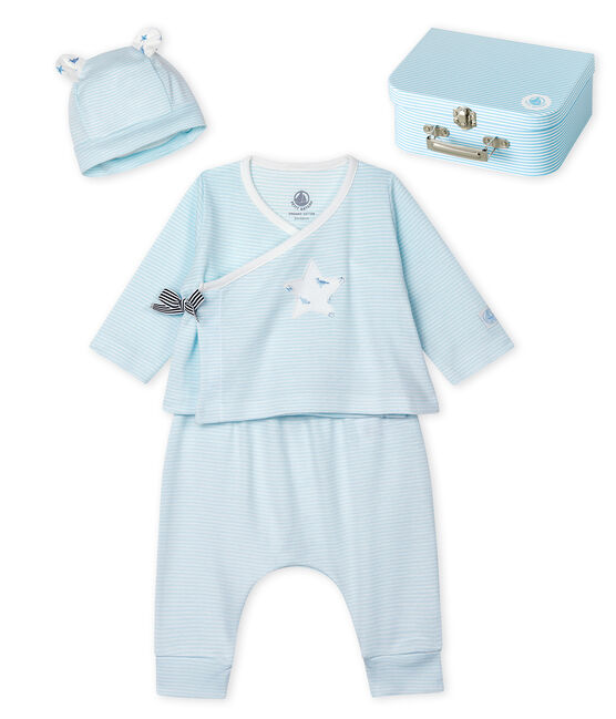 Babies' Ribbed Clothing - 3-Piece Set AMANDIER green/MARSHMALLOW white
