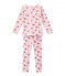 Girl's floral print pyjamas VIENNE pink/MULTICO white