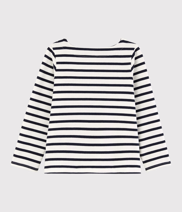 Girls' Jersey Breton Top white/blue