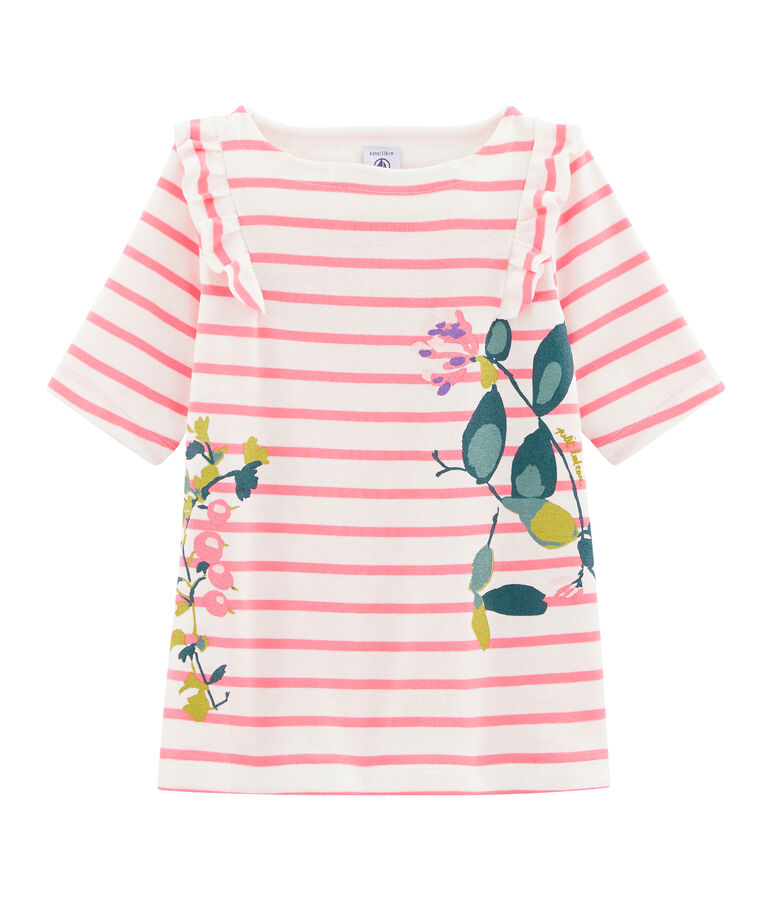Girls' T-Shirt MARSHMALLOW white/CUPCAKE pink