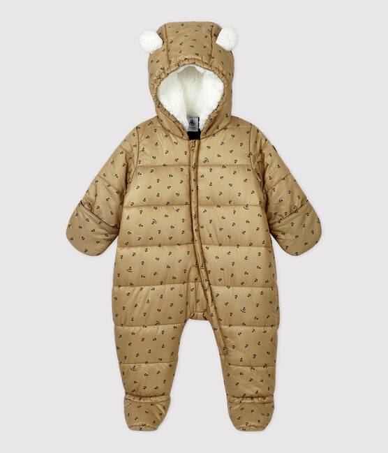 Babies' Quilted Snowsuit JERRYCAN beige/SMOKING blue