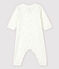 Babies' White Starry Footless Organic Cotton Velour Sleepsuit MARSHMALLOW white/MULTICO white