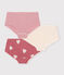 Children's cotton heart-patterned shorties - 3-pack variante 1