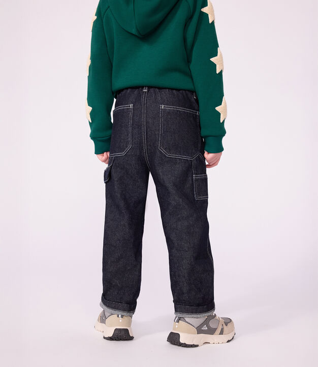 Children's denim carpenter-style trousers DENIM BRUT FONCE