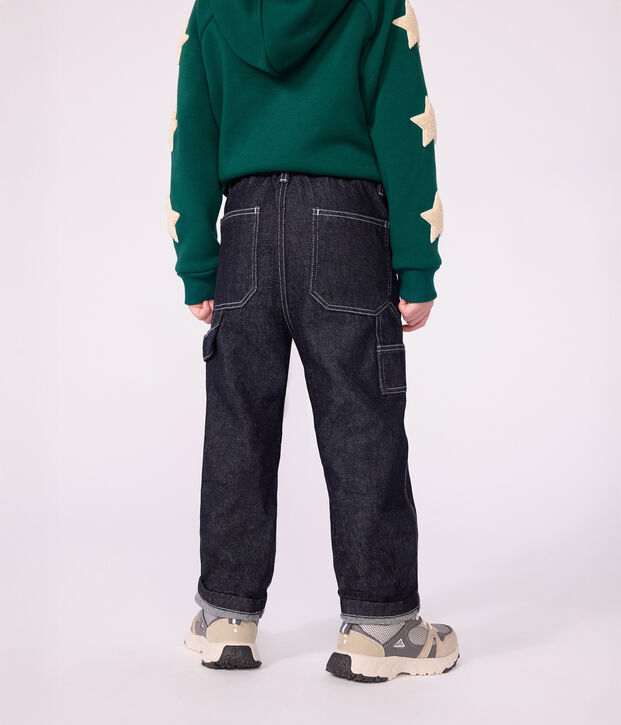 Children's denim carpenter-style trousers DENIM BRUT FONCE