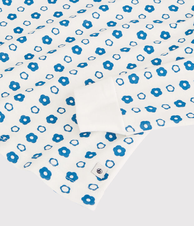 Unisex Graphic Floral Print Organic Cotton Pyjamas white/blue