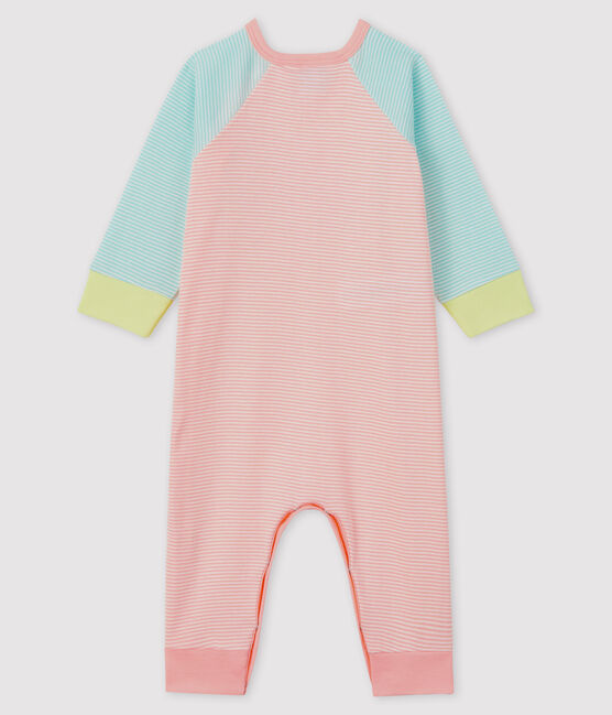 Babies' Footless Ribbed Sleepsuit VERGLAS green/MARSHMALLOW white
