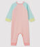 Babies' Footless Ribbed Sleepsuit VERGLAS green/MARSHMALLOW white