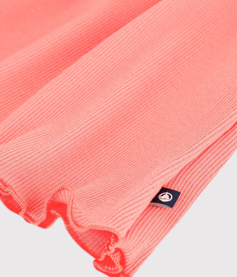 Babies' sleeveless plain cotton dress pink