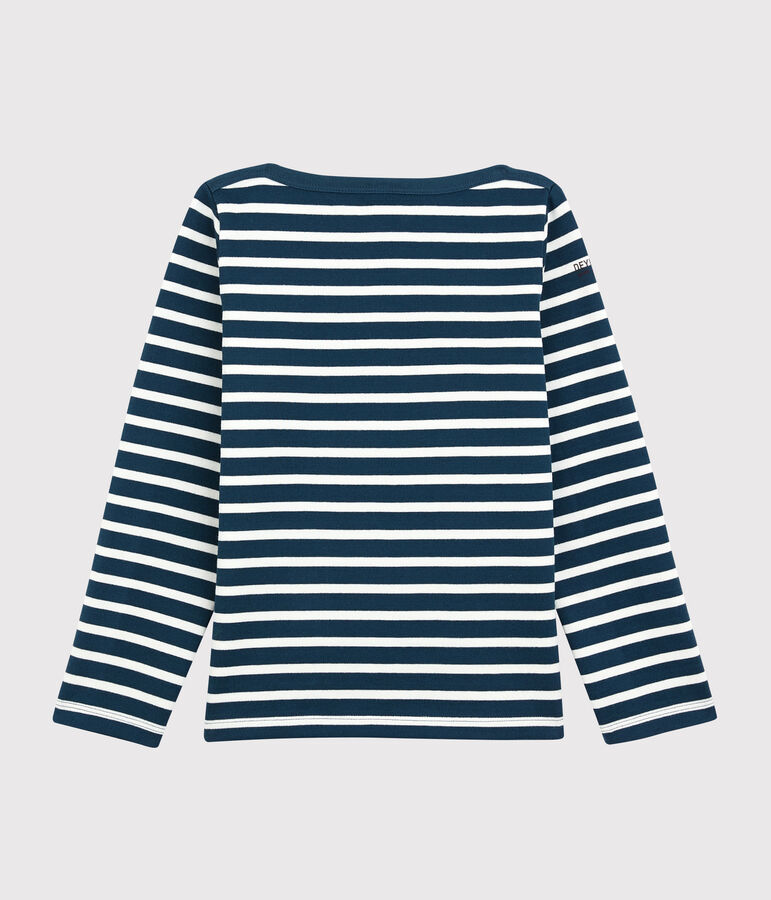 Petit Bateau x Deyrolle Boys' Breton Top SHADOW blue/MARSHMALLOW white