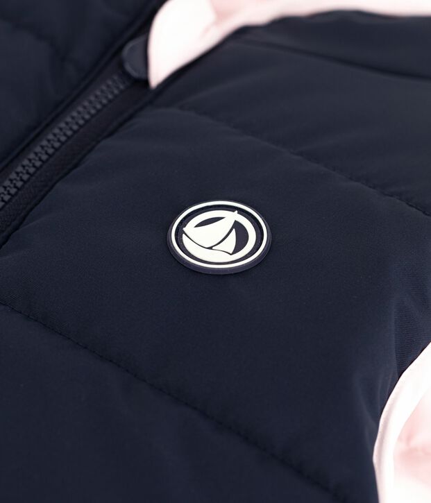 Children's reversible two-tone sleeveless puffer jacket pink/blue