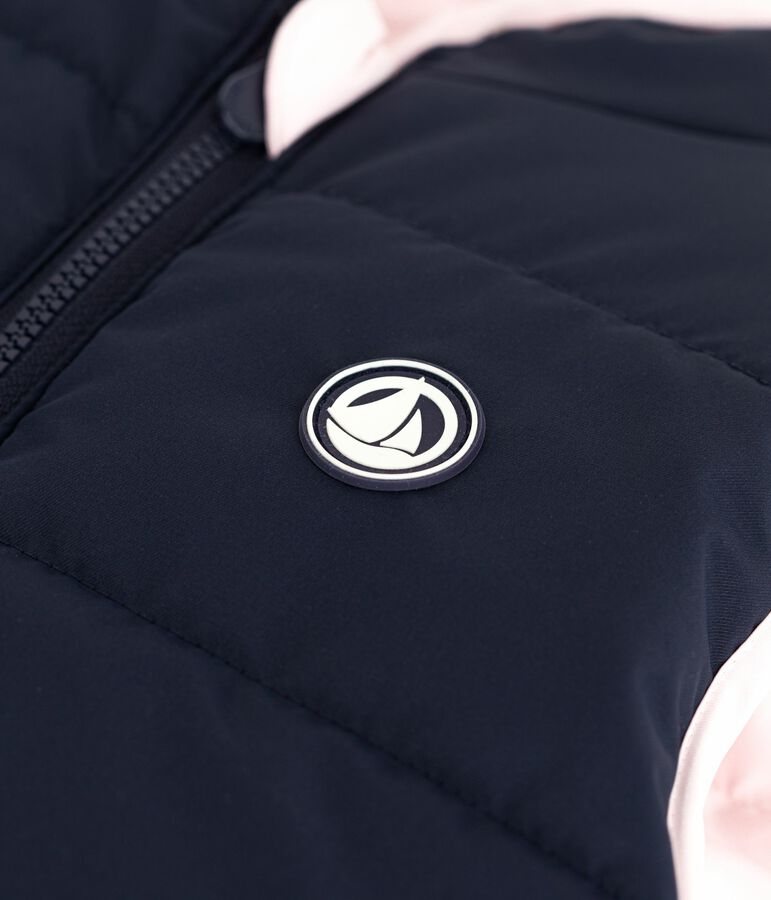 Children's reversible two-tone sleeveless puffer jacket pink/blue